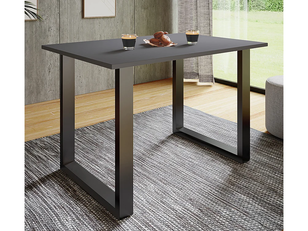 Dining table Xona Black / Anthracite H. 76 x W. 140 x D. 80 cm