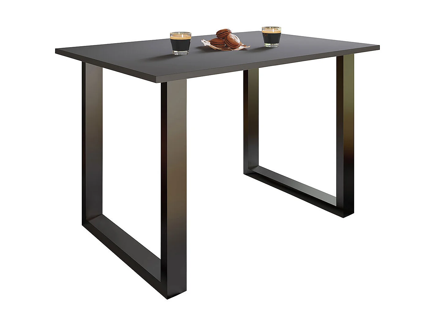 XonaU table de salle à manger 140x80 anthracite, noir.
