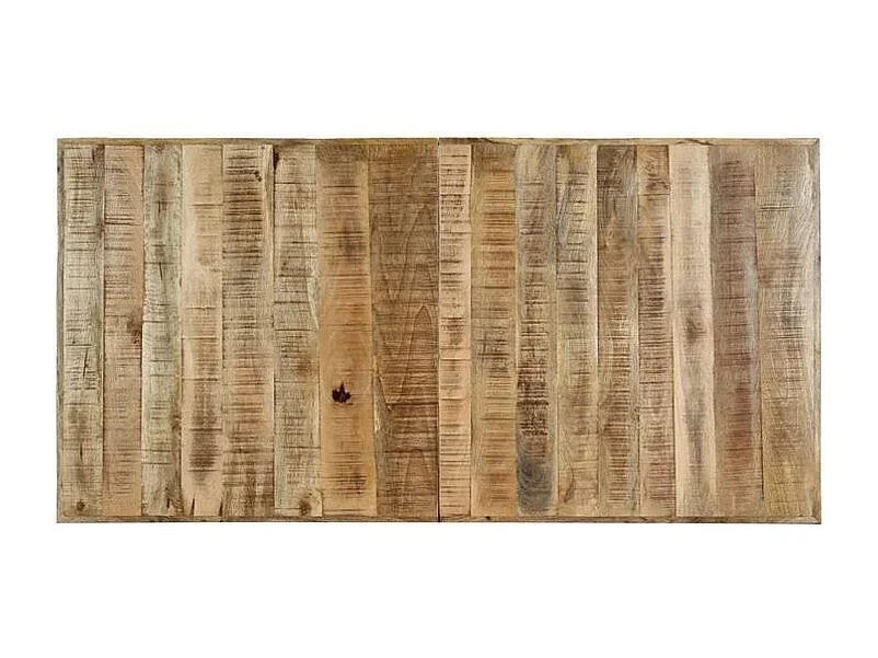 Table à manger manguier massif clair et pieds métal noir Nashe 140cm