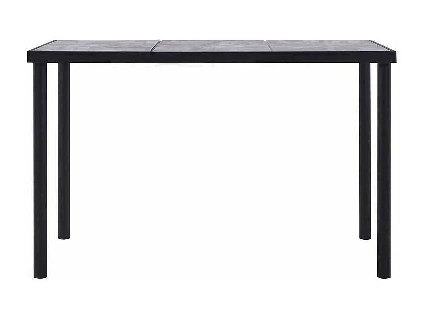 Table à manger bois gris béton et pieds métal noir Sirra 160cm