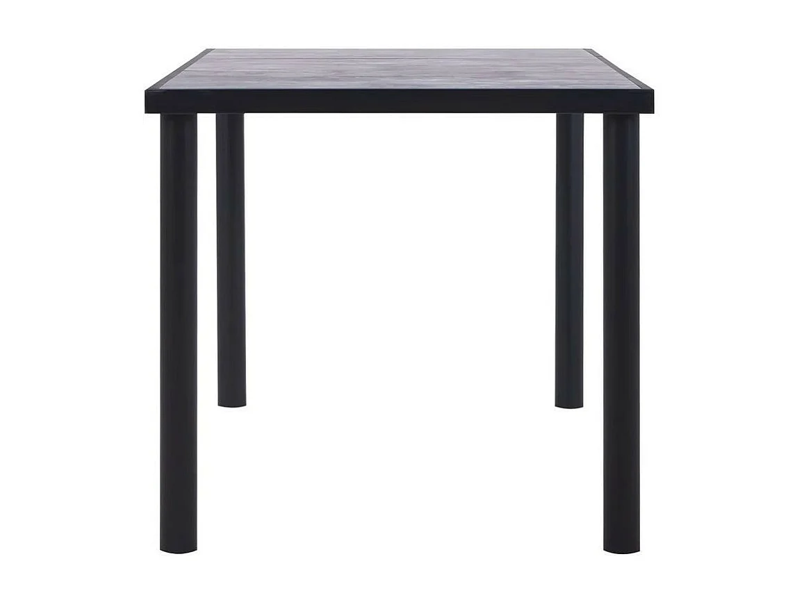 Table à manger bois gris béton et pieds métal noir Sirra 160cm