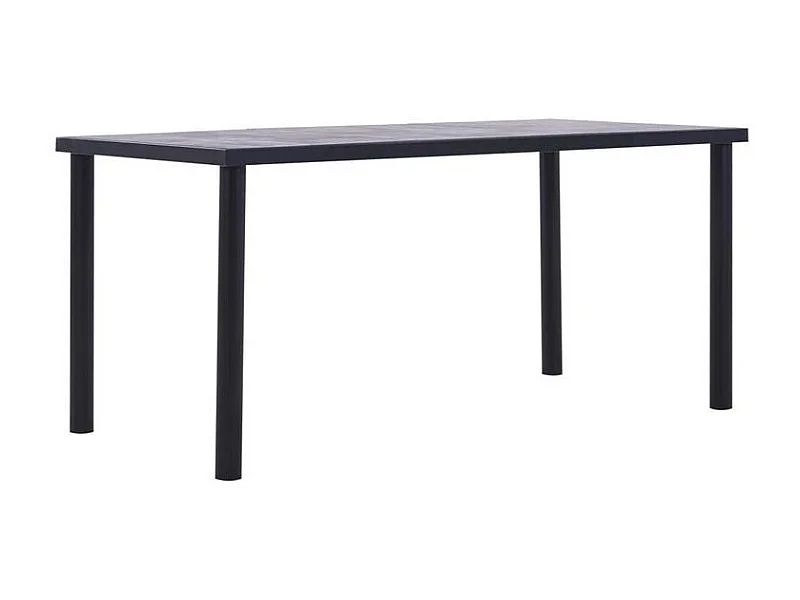 Table à manger bois gris béton et pieds métal noir Sirra 160cm