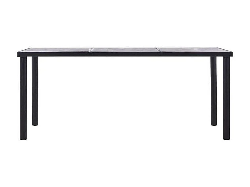 Table à manger bois gris béton et pieds métal noir Sirra 180cm