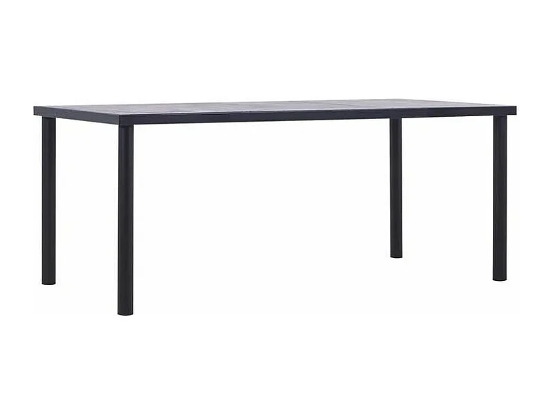 Table à manger bois gris béton et pieds métal noir Sirra 180cm