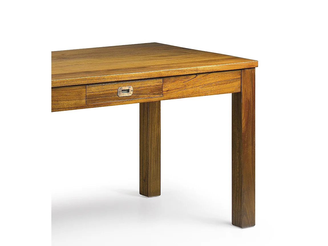 Table de repas rectangulaire en bois massif de Mindy 2 tiroirs ORKA 150cm