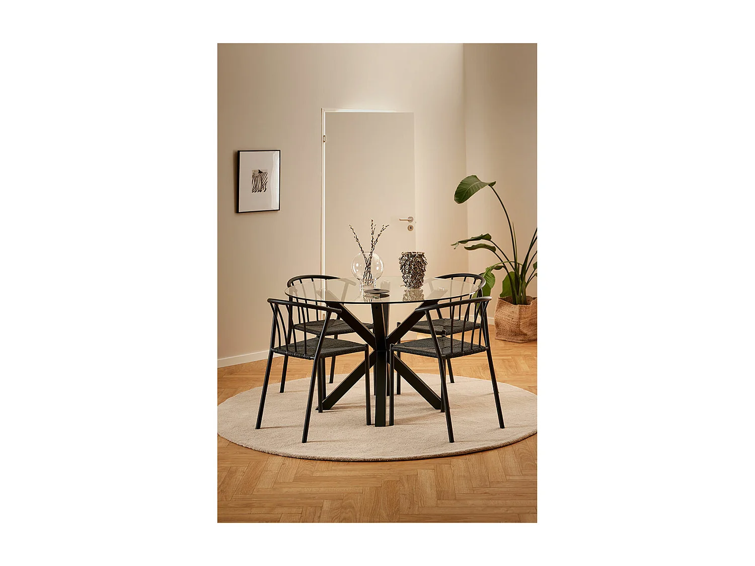 Heaven table de salle à manger Ø119cm verre.