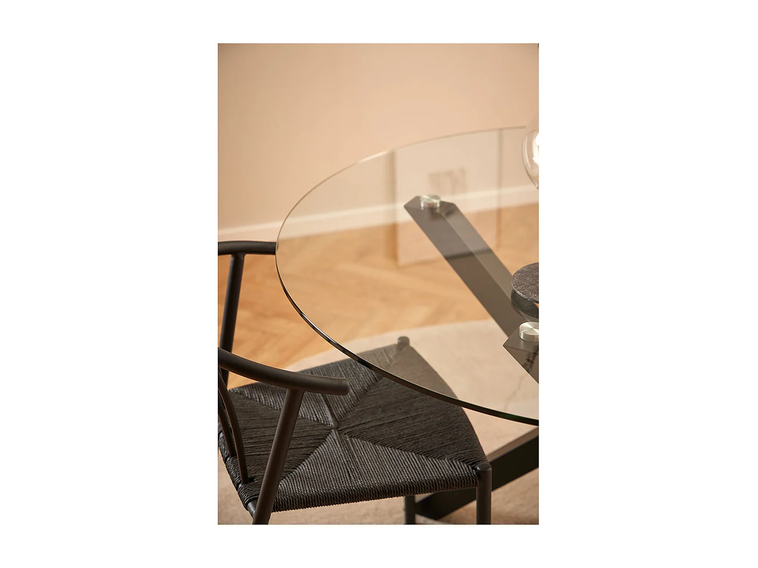 Heaven table de salle à manger Ø119cm verre.