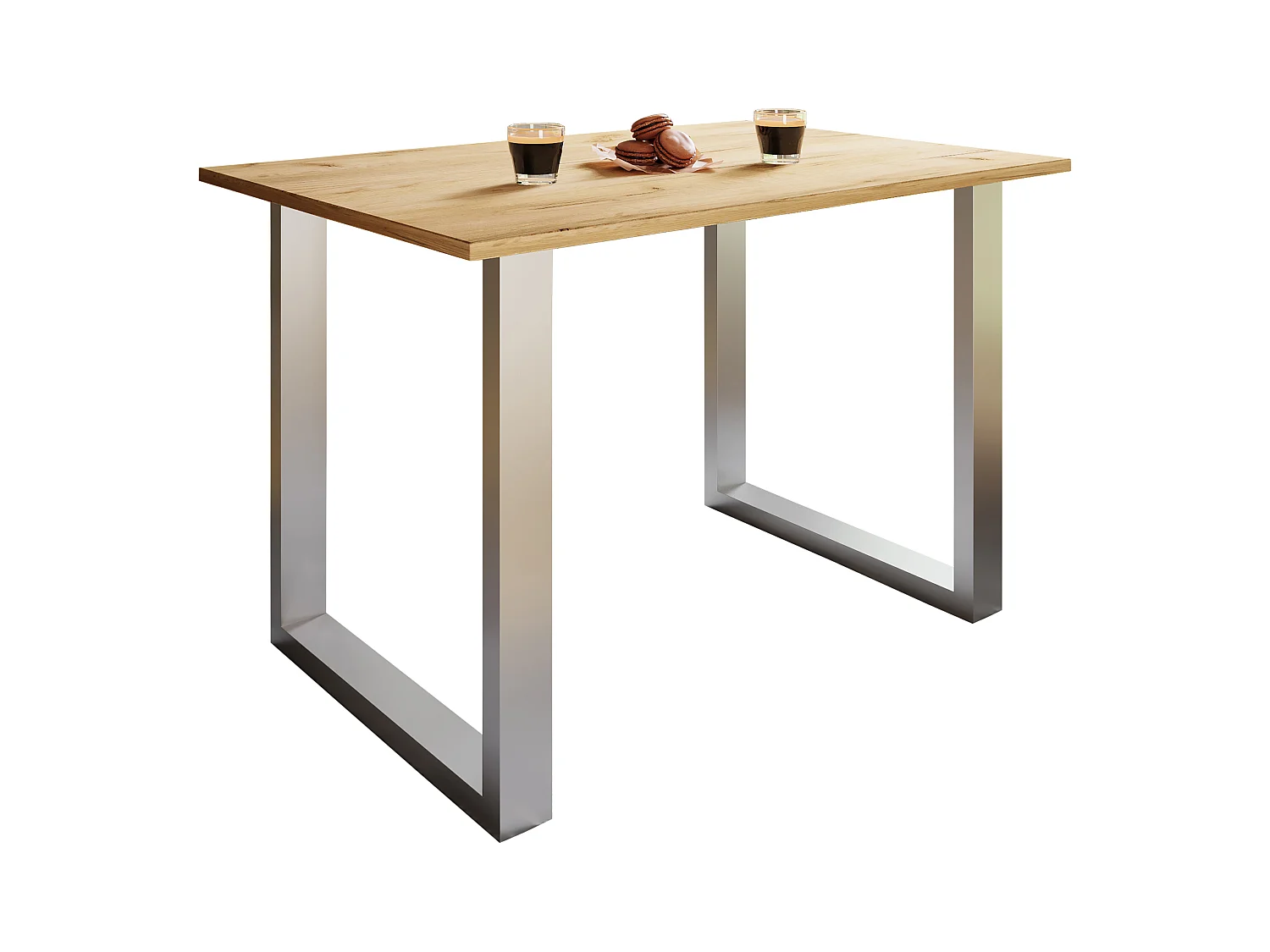 Dining table Xona Silver / Honey oak H. 76 x W. 140 x D. 80 cm