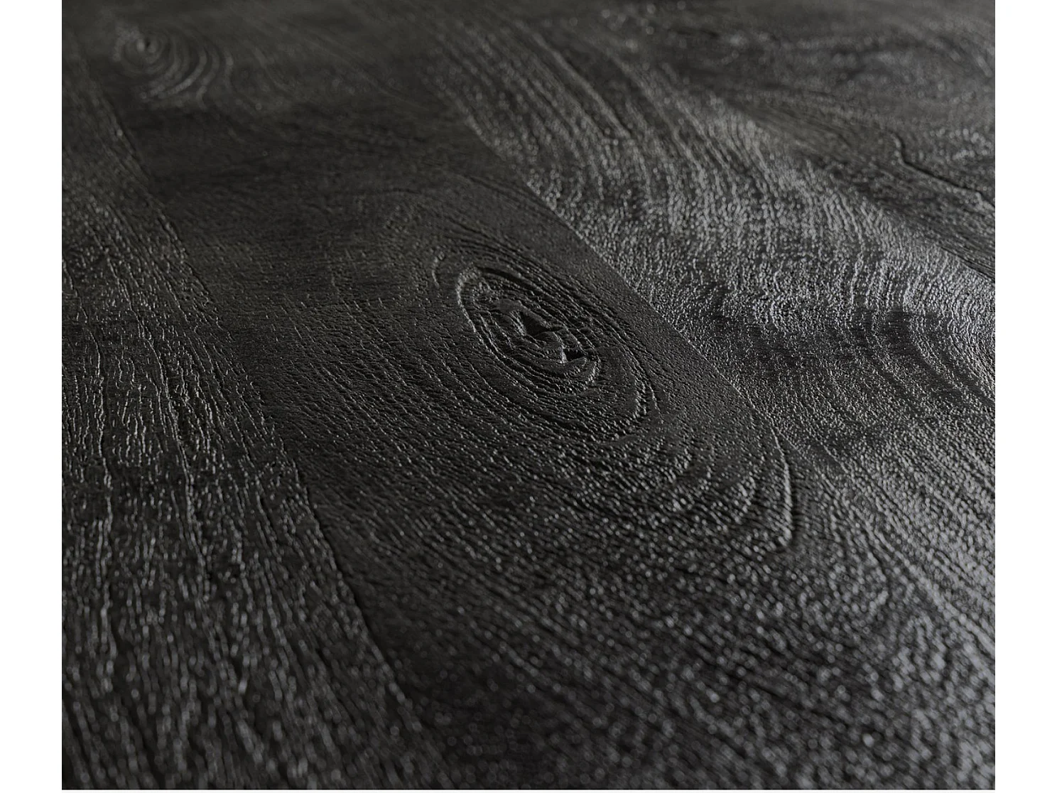 Table ronde bois de manguier noir et pieds acier noir Tinka 130cm