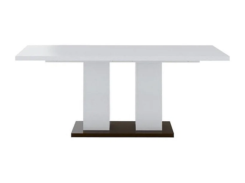 Table rectangulaire bois laqué blanc et noir Koyd 180cm