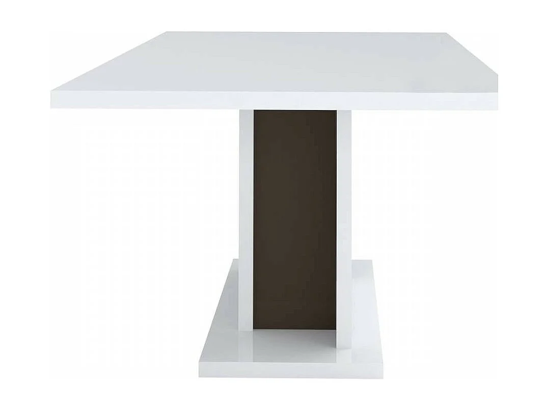 Table rectangulaire bois laqué blanc et noir Koyd 180cm