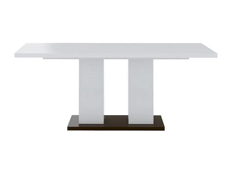 Table rectangulaire bois laqué blanc et noir Koyd 180cm