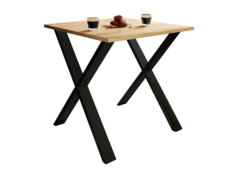 Dining table Xona Black / Honey oak H. 76 x W. 80 x D. 80 cm