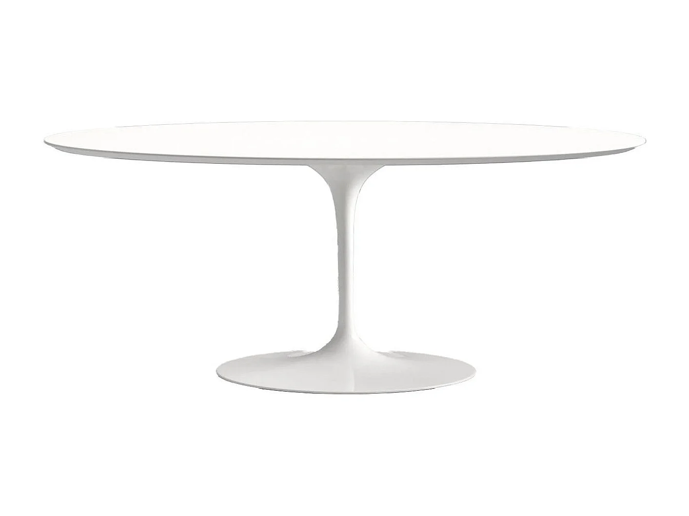 Hoogwaardige ovale tulpentafel-Kleur lade Mat zwart-Breedte 240cm-Baseren Mat zwart