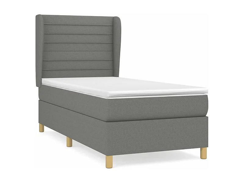 Sommier à lattes de lit avec matelas Gris foncé 80x200 Tissu