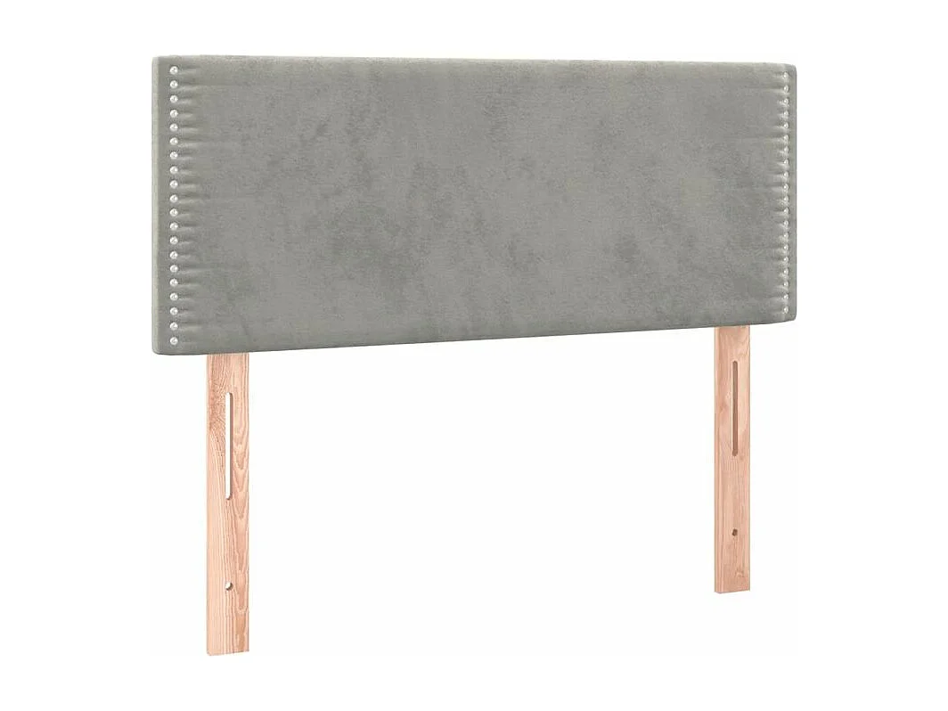 Sommier à lattes de lit avec matelas et LED Gris clair 90x200