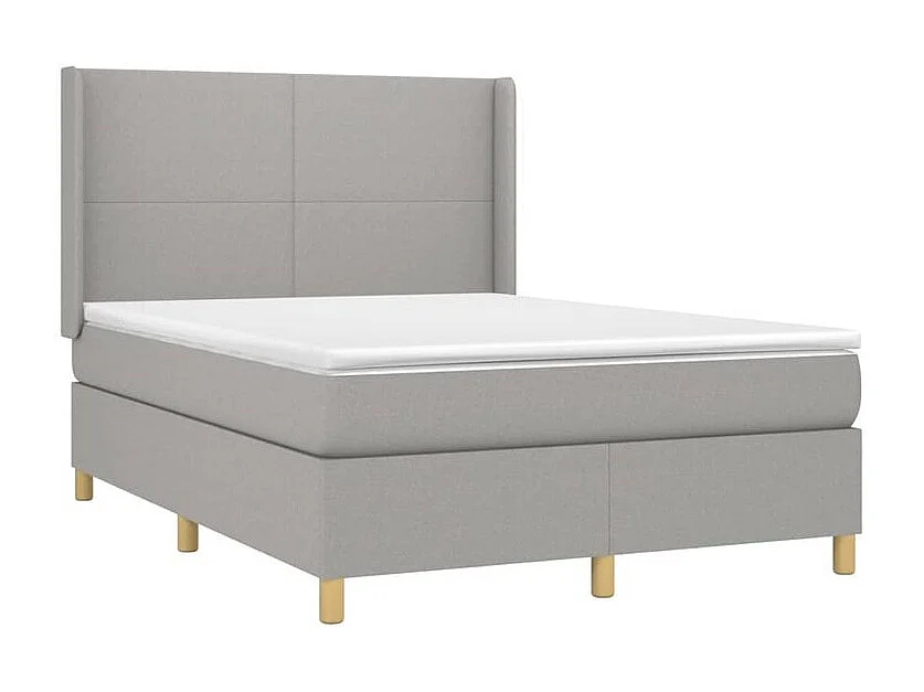 Sommier à lattes de lit matelas LED Gris clair 140x200 Tissu