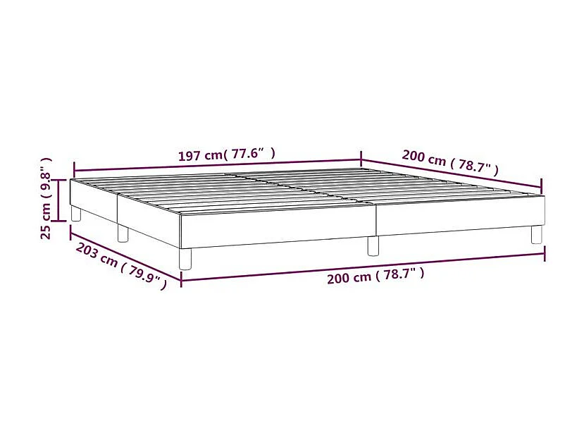 Cadre de lit Noir 200x200 Similicuir