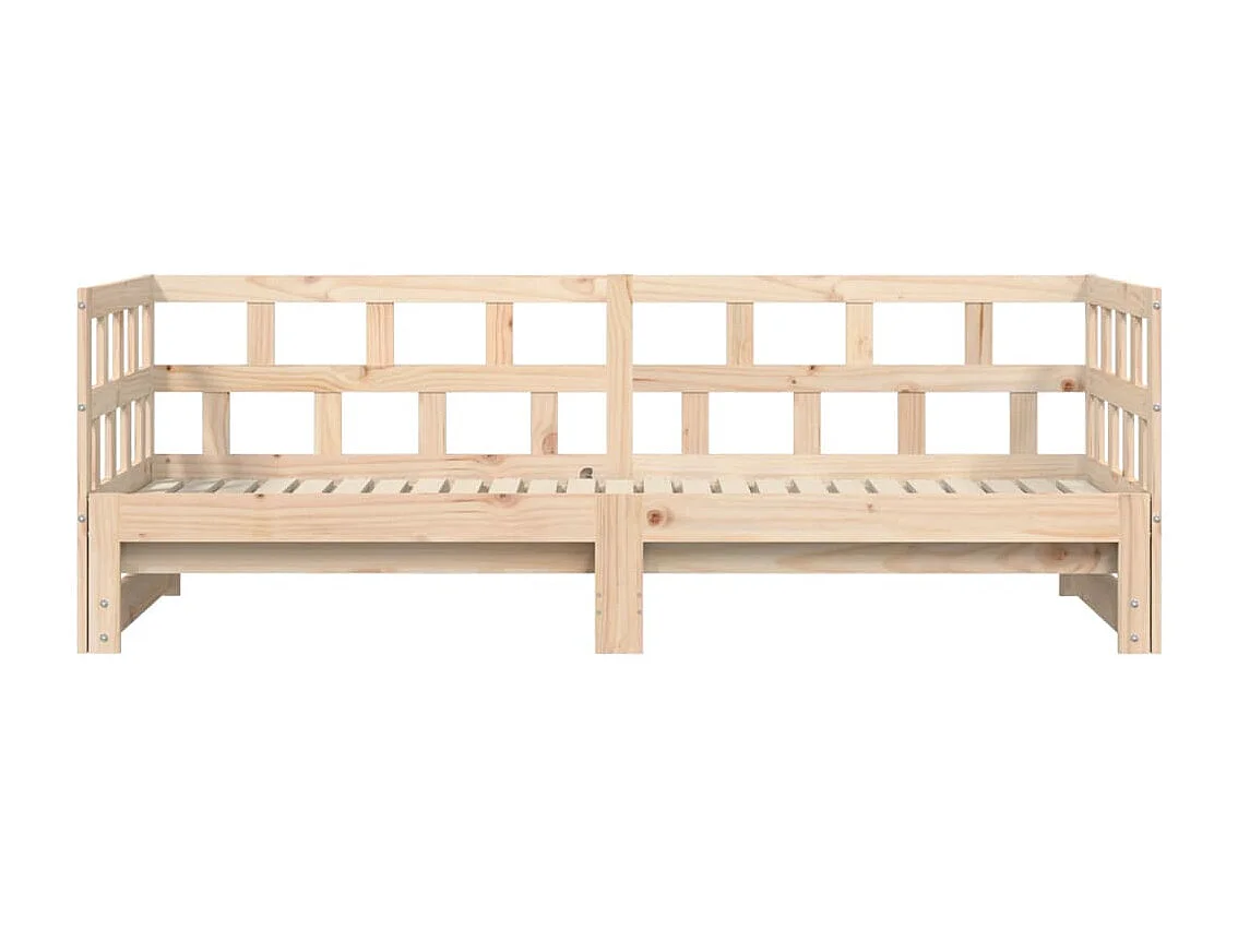 Lit de jour avec lit gigogne 80x200 bois de pin massif