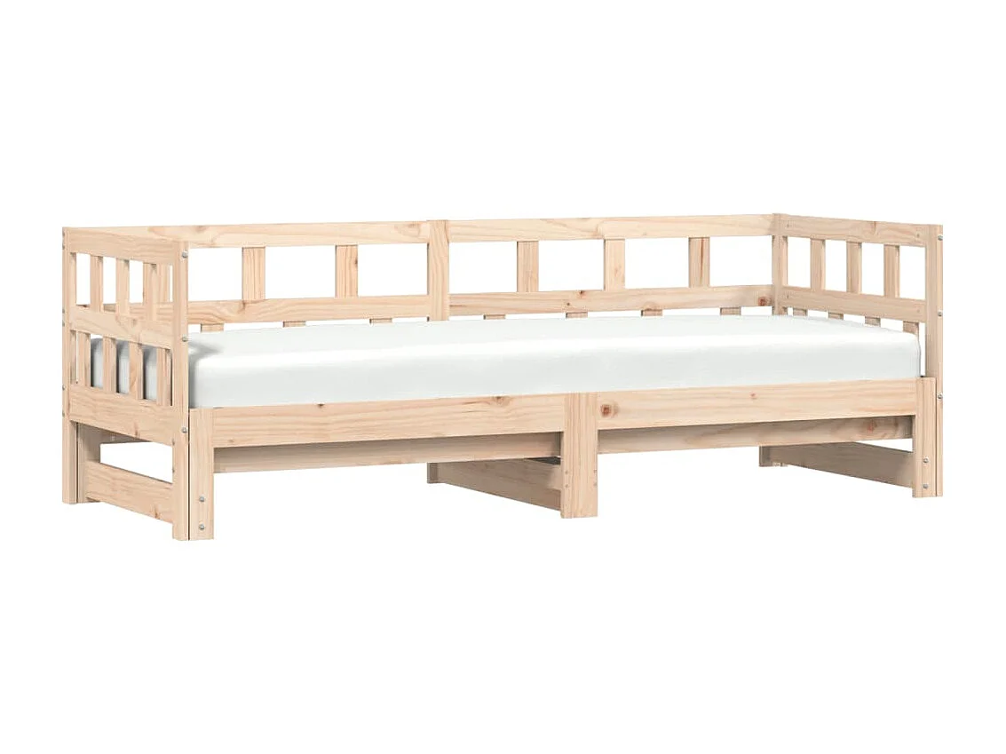 Lit de jour avec lit gigogne 80x200 bois de pin massif