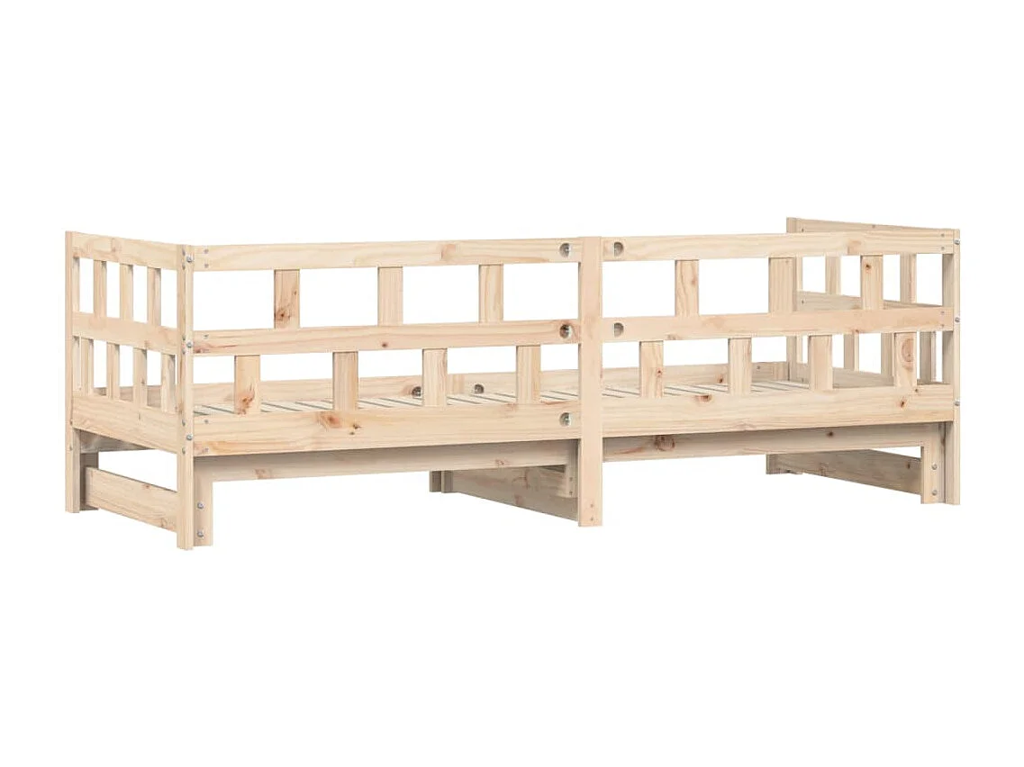 Lit de jour avec lit gigogne 80x200 bois de pin massif