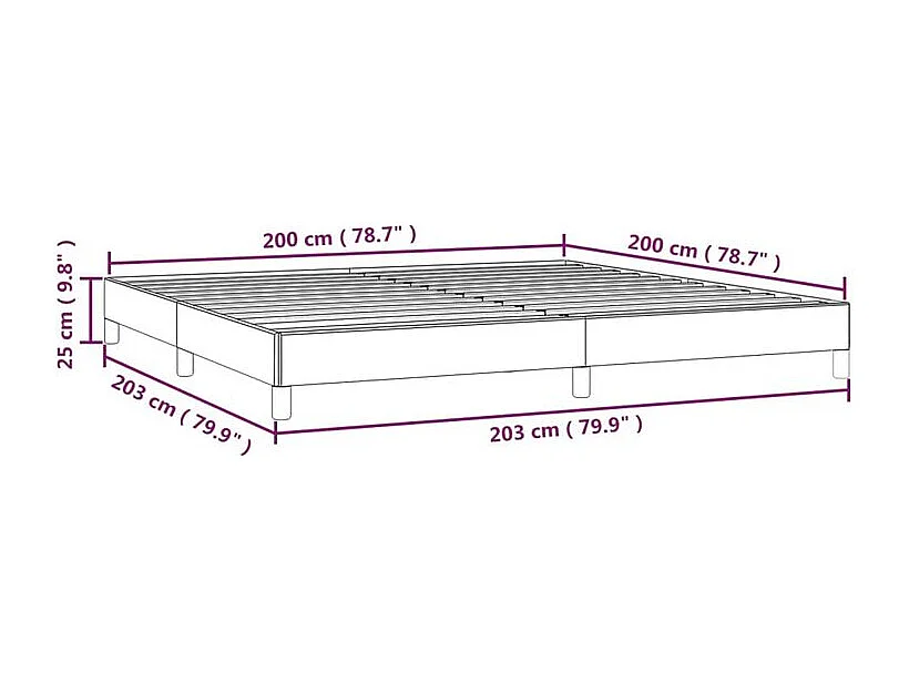 Cadre de lit Gris 200x200 Similicuir