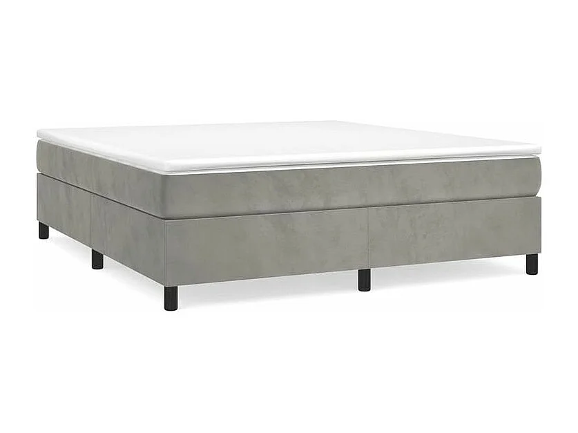 Sommier à lattes de lit et matelas Gris clair 180x200 Velours