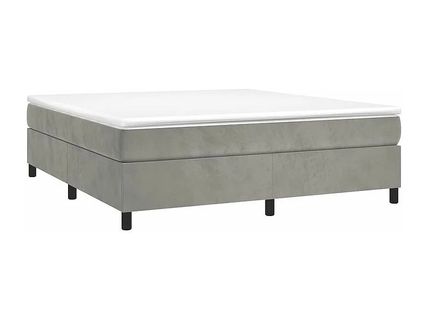 Sommier à lattes de lit et matelas Gris clair 180x200 Velours