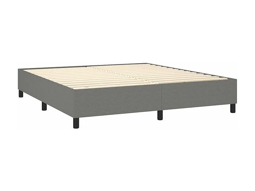 Sommier à lattes de lit avec matelas Gris foncé 180x200 Tissu