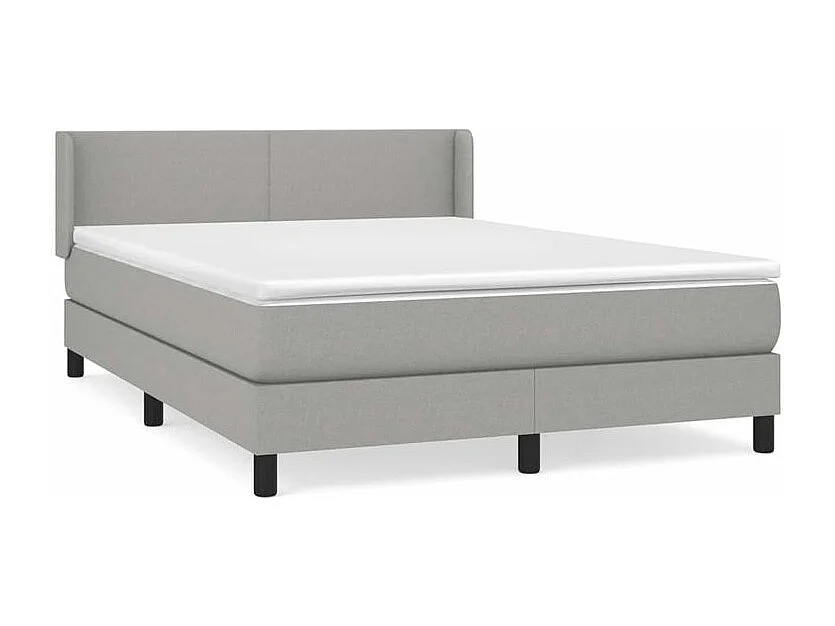 Sommier à lattes de lit avec matelas Gris clair 140x190 Tissu