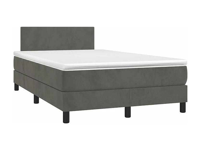 Sommier à lattes de lit avec matelas LED Gris foncé 120x200