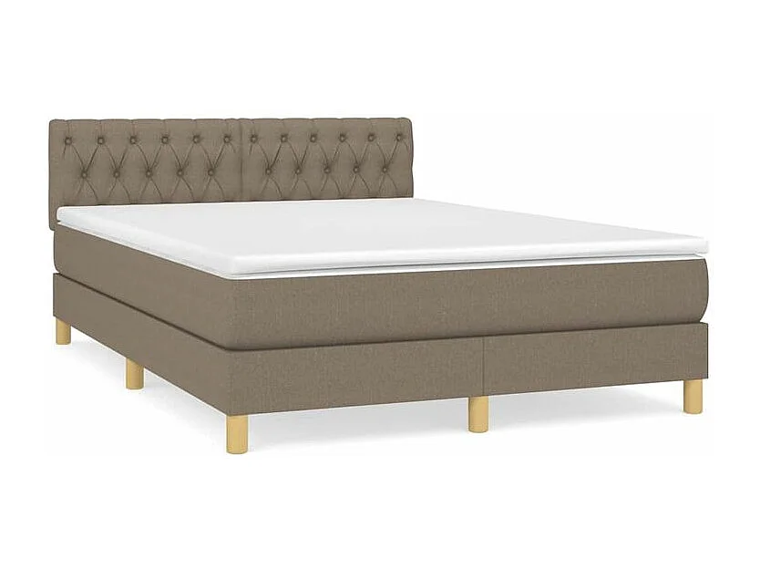 Sommier à lattes de lit avec matelas Taupe 140x200 Tissu