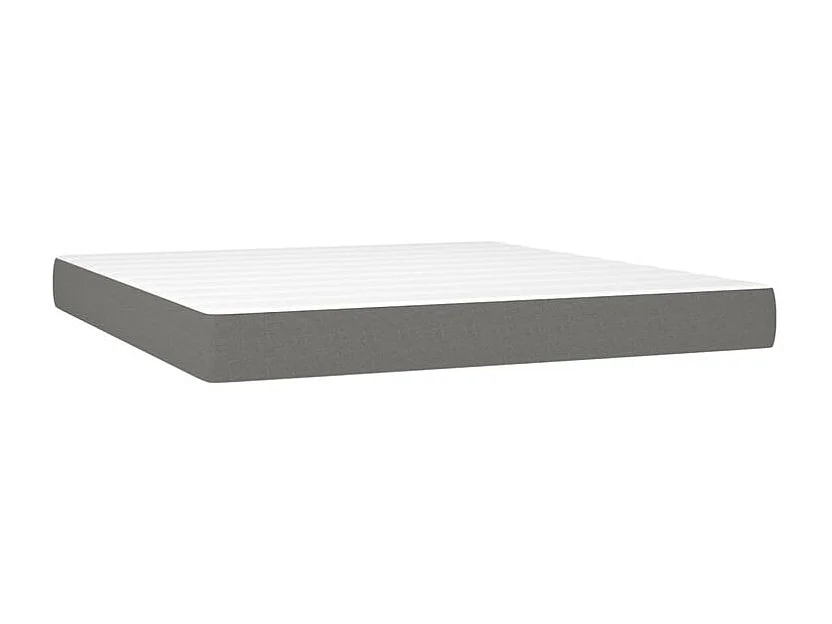 Sommier à lattes de lit avec matelas Gris foncé 160x200 Tissu