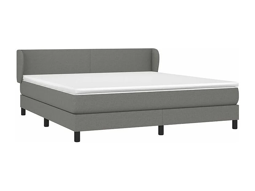 Sommier à lattes de lit avec matelas Gris foncé 160x200 Tissu
