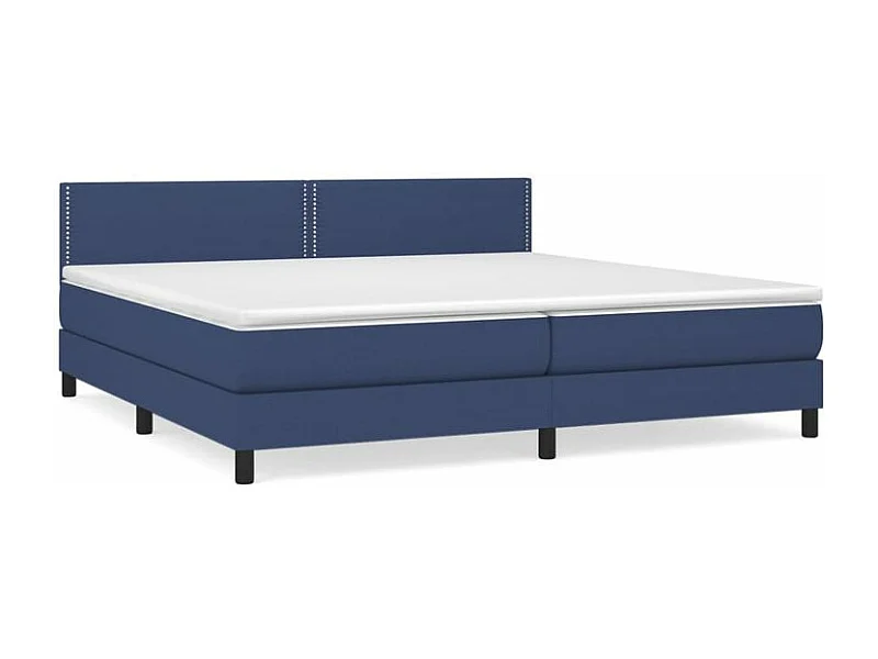 Sommier à lattes de lit avec matelas Bleu 200x200 Tissu