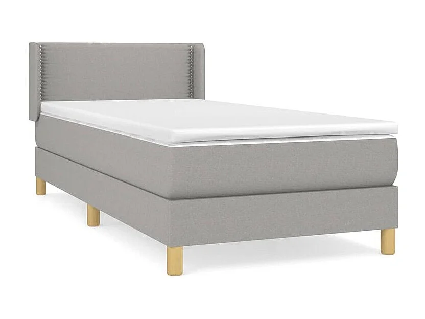 Sommier à lattes de lit avec matelas Gris clair 90x200 Tissu
