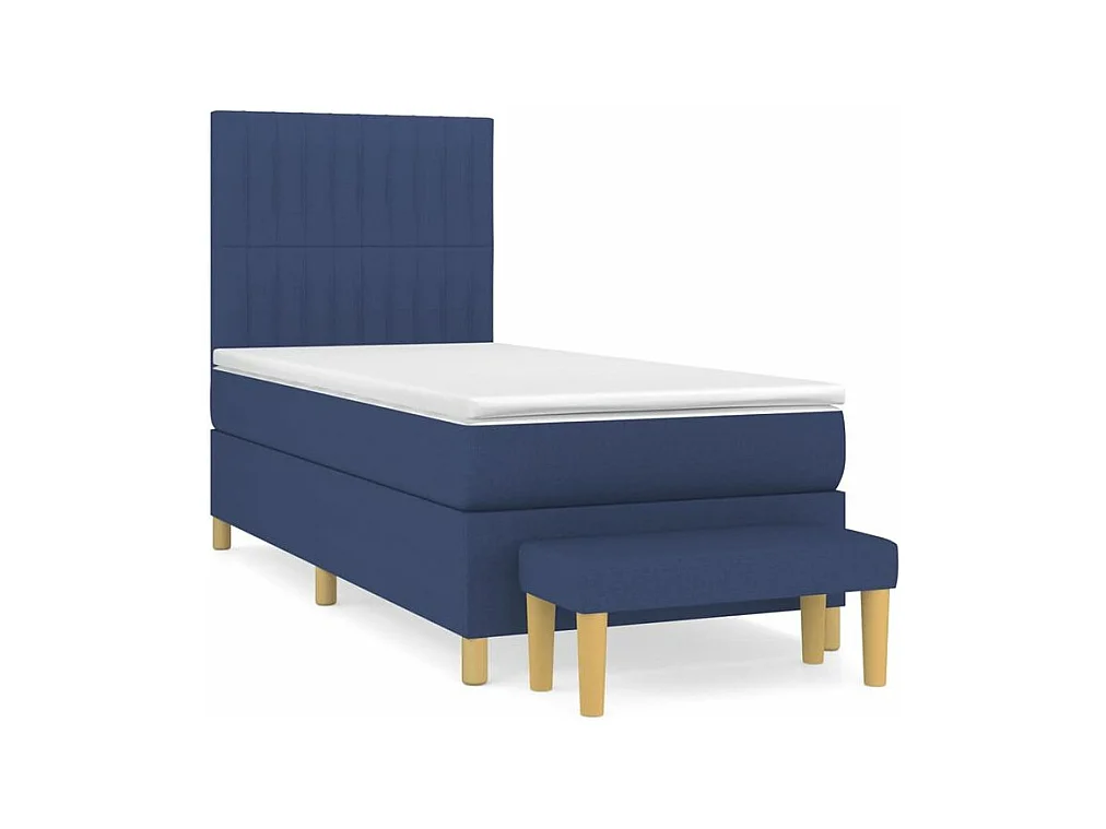 Sommier à lattes de lit avec matelas Bleu 80x200 Tissu