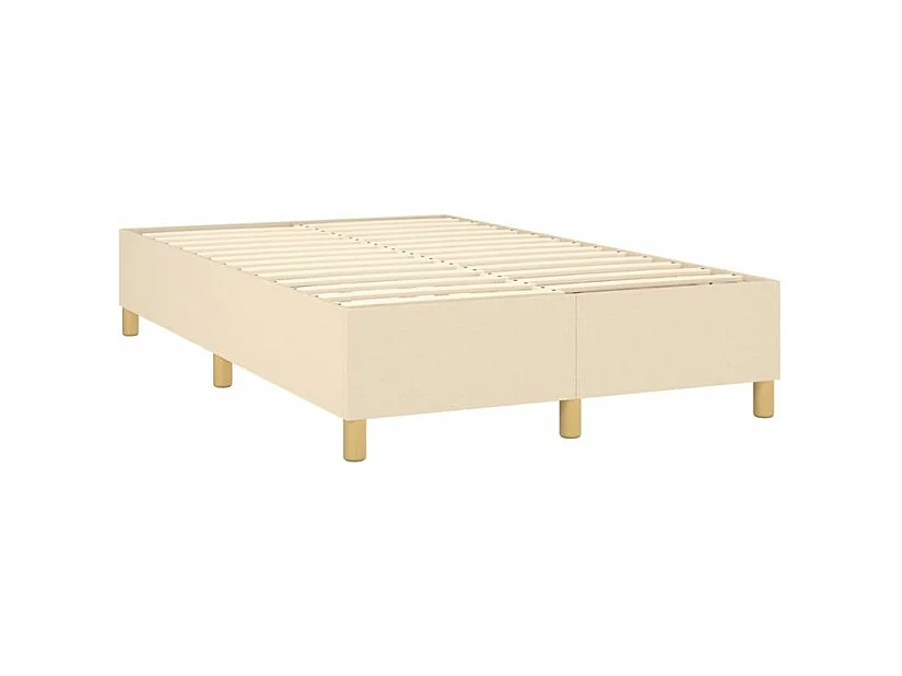 Sommier à lattes de lit et matelas et LED Crème 120x200 Tissu