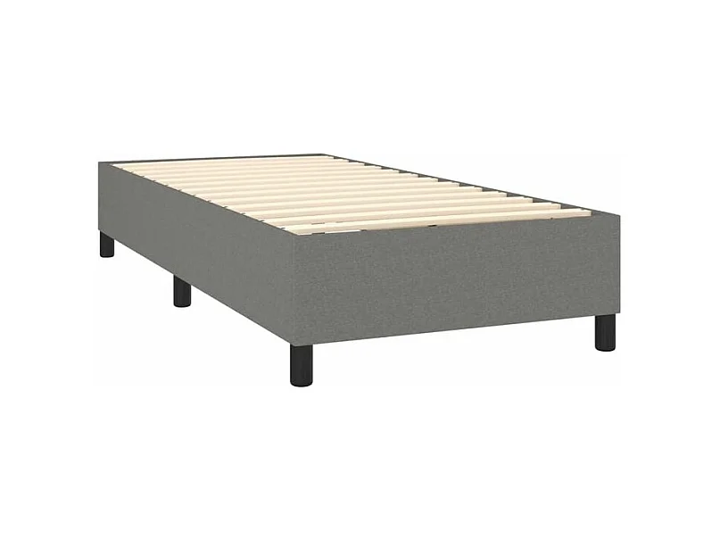 Sommier à lattes de lit avec matelas Gris foncé 90x200 Tissu