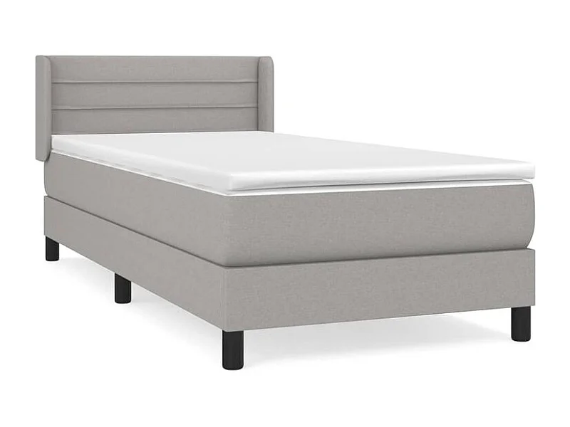 Sommier à lattes de lit avec matelas Gris clair 90x200 Tissu
