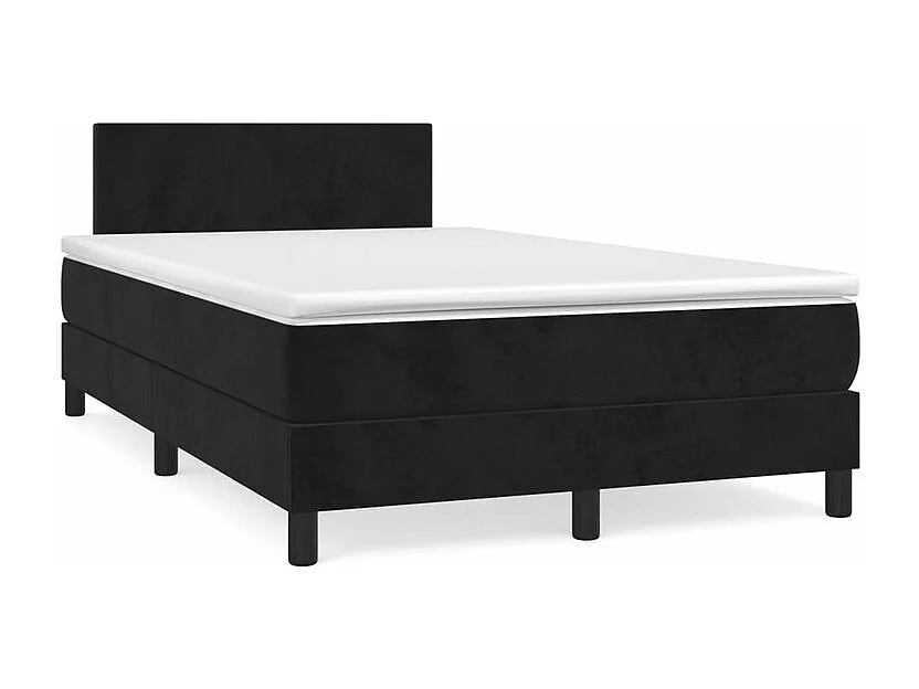 Sommier à lattes de lit avec matelas Noir 120x200 Velours