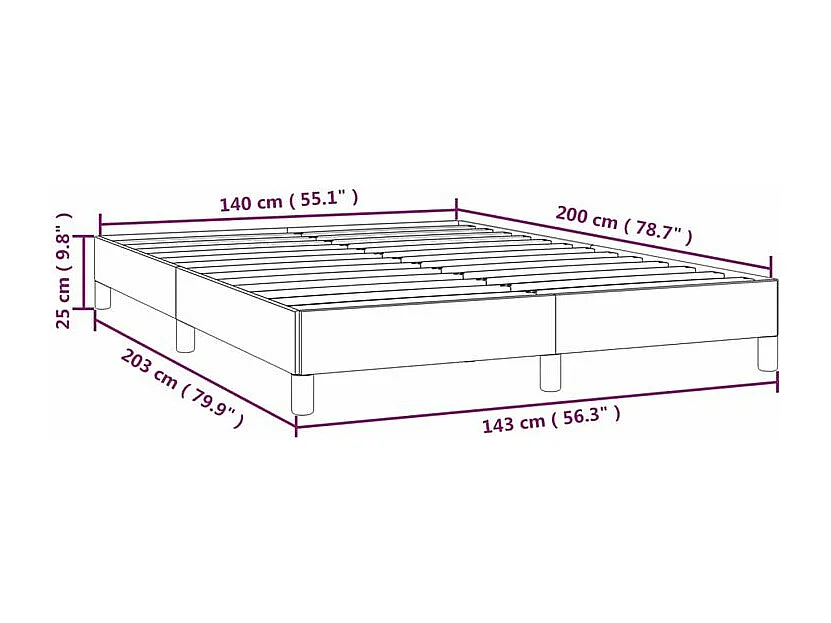 Cadre de lit Noir 140x200 Similicuir