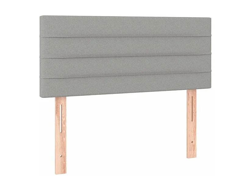 Sommier à lattes de lit avec matelas Gris clair 100x200 Tissu