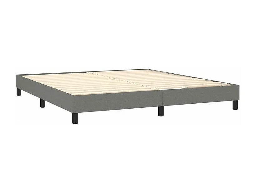 Sommier à lattes de lit avec matelas Gris foncé 160x200 Tissu