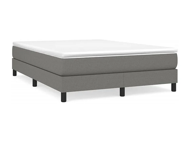 Sommier à lattes de lit avec matelas Gris foncé 160x200 Tissu