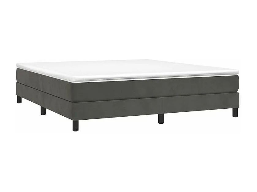 Sommier à lattes de lit et matelas Gris foncé 180x200 Velours