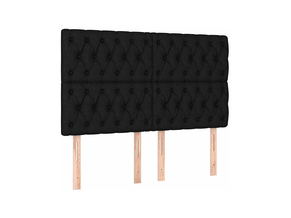 Sommier à lattes de lit avec matelas Noir 160x200 Tissu