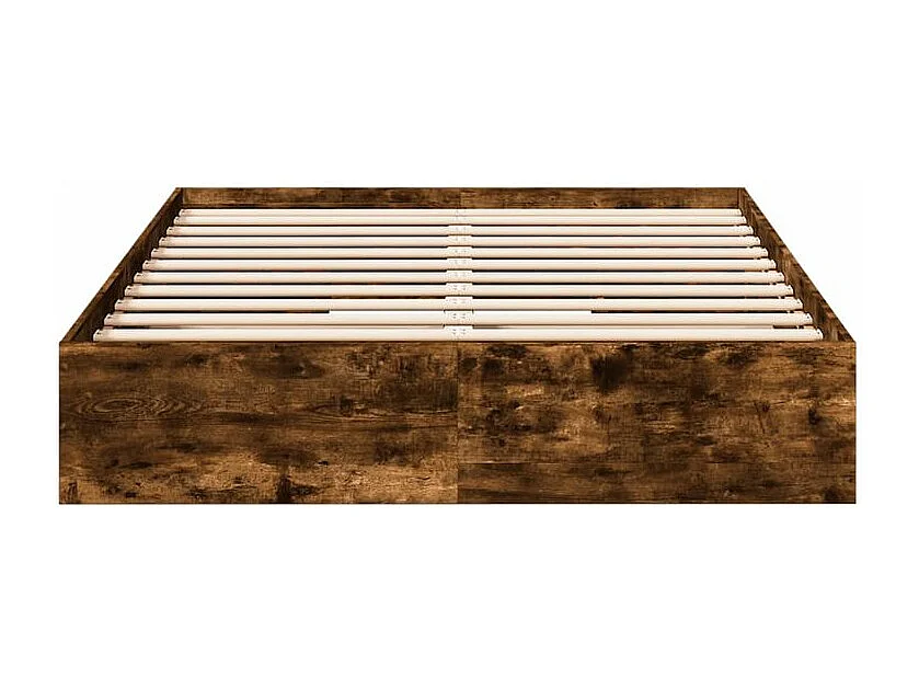 Cadre de lit à tiroirs chêne fumé 135x190 bois d'ingénierie