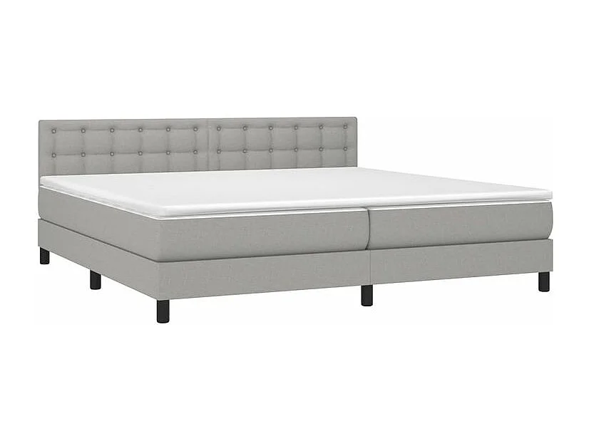Sommier à lattes de lit avec matelas Gris clair 200x200 Tissu