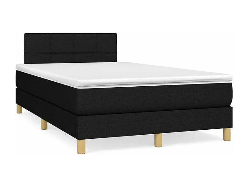 Sommier à lattes de lit avec matelas Noir 120x200 Tissu